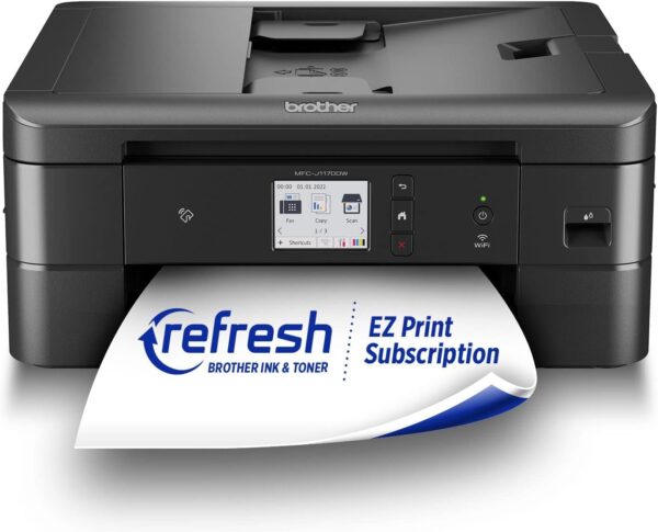 Brother MFC-J1170DW Wireless Color Inkjet All-in-One Printer with Mobile Device Printing, NFC, Cloud Printing & Scanning, Refresh Subscription and Works with Alexa