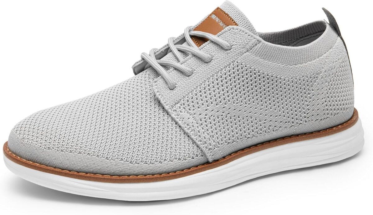 Bruno Marc Men’s KnitFlex Breeze Mesh Sneakers Oxfords Lace-Up Lightweight Casual Walking Shoes