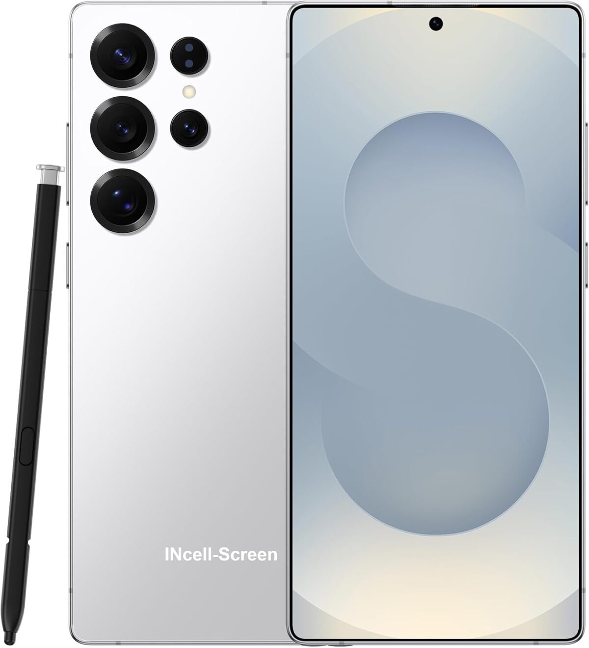C25 Ultra Unlocked Cell Phone, Built in Pen, 8+256GB Android Phone, Android 14.0 Smartphone, Support Dual SIM | Face Recognition | 7.3″ HD Display | GPS | 5G Phone | 7000mAh Battery（White）