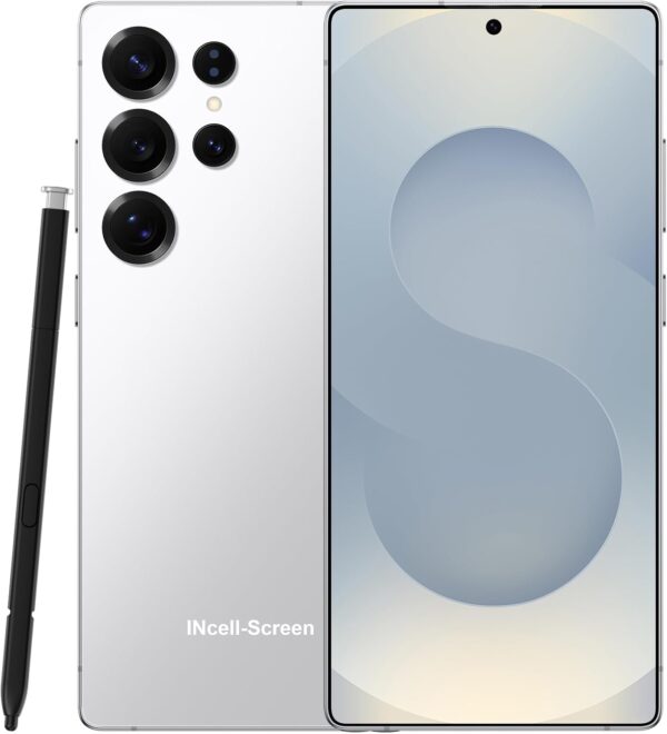 C25 Ultra Unlocked Cell Phone, Built in Pen, 8+256GB Android Phone, Android 14.0 Smartphone, Support Dual SIM | Face Recognition | 7.3″ HD Display | GPS | 5G Phone | 7000mAh Battery（White）