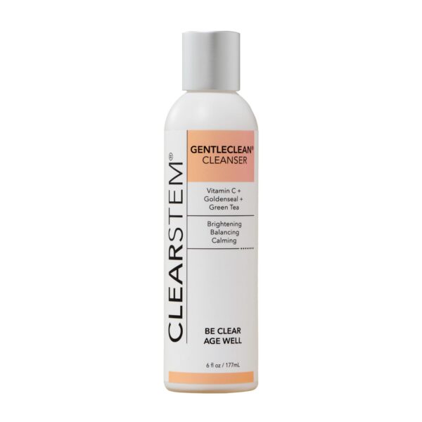 CLEARSTEM – GENTLECLEAN Vitamin C Infused Calming Wash – Facial Cleanser, Makeup Remover – Goldenseal + Green Tea – Facial Skin Care Products – Vegan, Gluten Free, Cruelty Free – 6 fl oz / 207ml