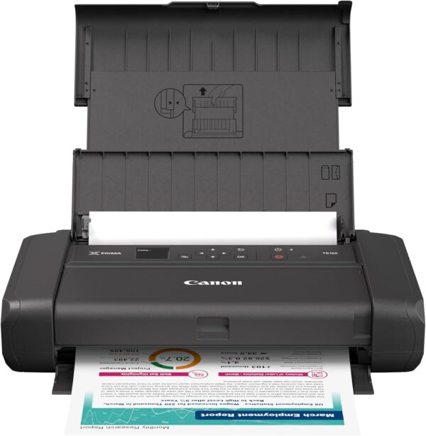 Canon PIXMA TR160 Wireless Portable Printer, 50-Sheet Paper Tray and 1.44″ Display