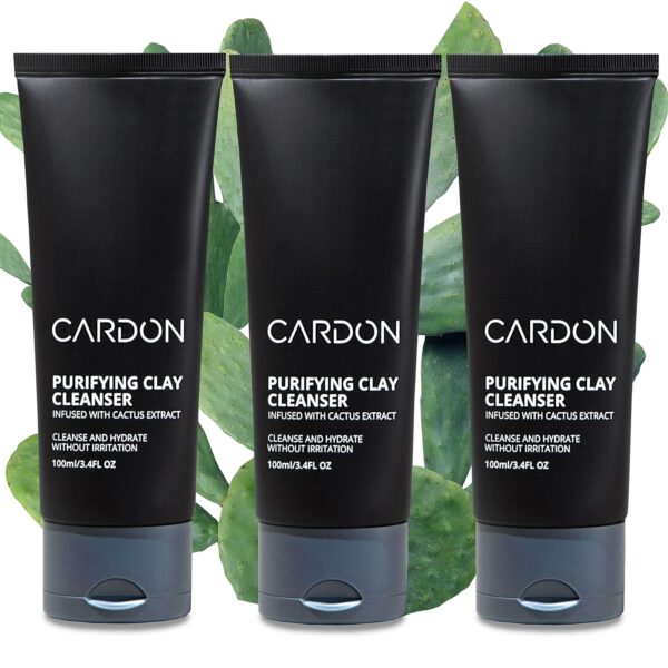 Cardon Men’s Deep Pore Cleaning Clay Face Wash, 4x Better Than Charcoal, Oily, Acne-Prone Skin | Korean Premium Skin Care | Remove Face Oil & Dirt, (3 CT)