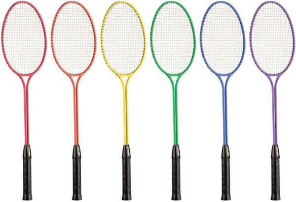 Champion Sports Tempered Steel Twin Shaft Badminton Racket – Set of six Colors