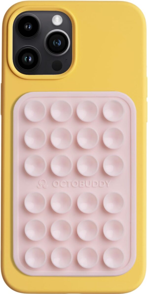 Classic – Silicone Suction Phone Case Adhesive Mount – Hands-Free, Strong Grip Holder for Selfies and Videos – iPhone and Android Compatible – 2.25″ x 3.25″, Chalk Pink