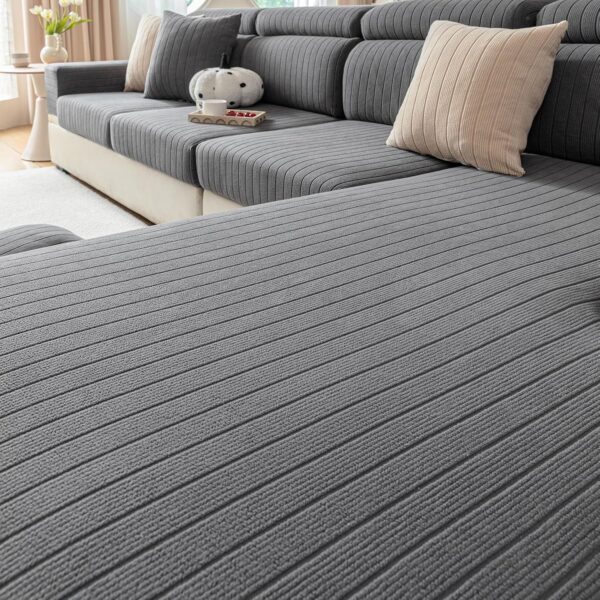 Couch Cover Soothing Home Sofa Covers Couch Protector for Dogs Pet Friendly, Striped Sectional Sofa Slipcovers L Shaped Couch Cover – Easy Installation, Stain Resistant, Machine Washable