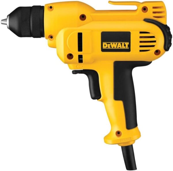 DEWALT Drill, 8.0-Amp, 3/8-Inch, Variable Speed Trigger, Mid-Handle Grip for Comfort, Corded (DWD115K )