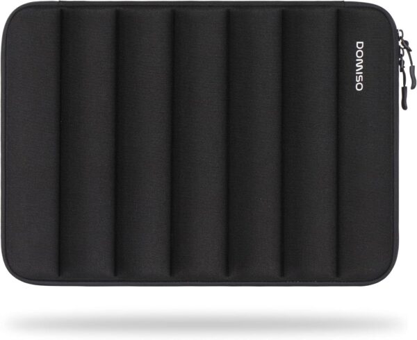 DOMISO 15.6 inch Laptop Sleeve Bag Shockproof Protective Carrying Case Water-Resistant Vertical Stripe Pattern Handbag with Handle Compatible with MacBook/HP/Dell,Black