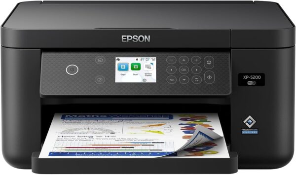 Epson Expression Home XP-5200 Wireless Color All-in-One Printer with Scan, Copy, Automatic 2-Sided Printing, Borderless Photos, 150-Sheet Paper Tray and 2.4″ Color Display,Black