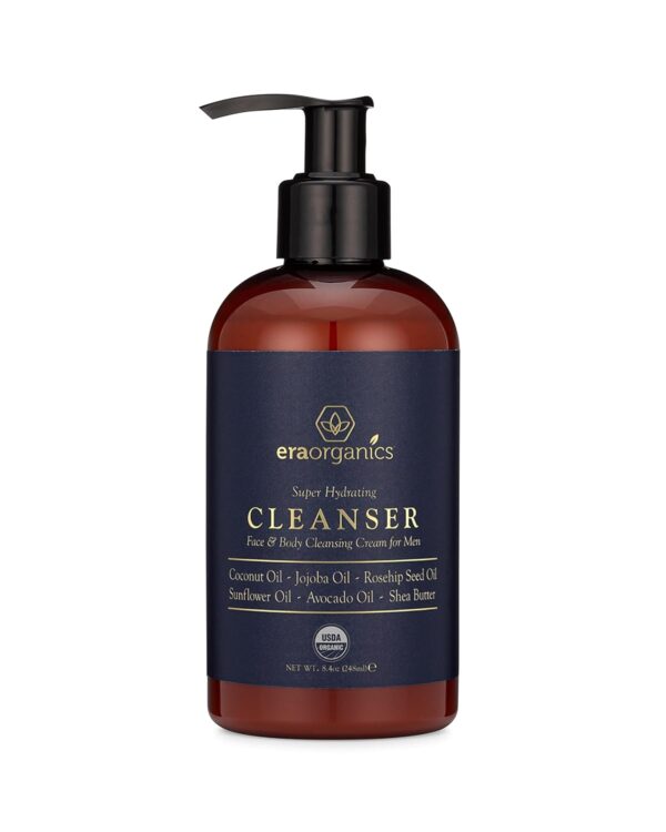 Era Organics USDA Organic Men’s Face Wash – Nourishing and Hydrating Facial and Body Cleanser for Smoother Skin