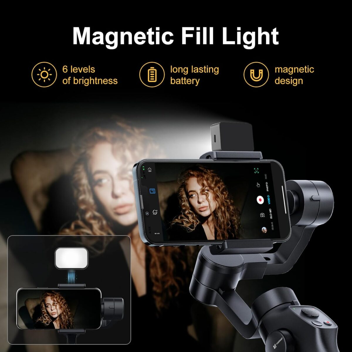 FUNSNAP Gimbal Stabilizer for Smartphone 3 Axis Stabilization Phone Gimbal Handheld with Fill Light Face Tracking Tiktok YouTube Vlog Stabilizer for Android iPhone 15 14 13 Pro FUNSNAP Gimbal Stabilizer for Smartphone, 3-Axis Stabilization Phone Gimbal Handheld with Fill Light, Face Tracking Tiktok YouTube Vlog Stabilizer for Android iPhone 15 14 13 Pro Max