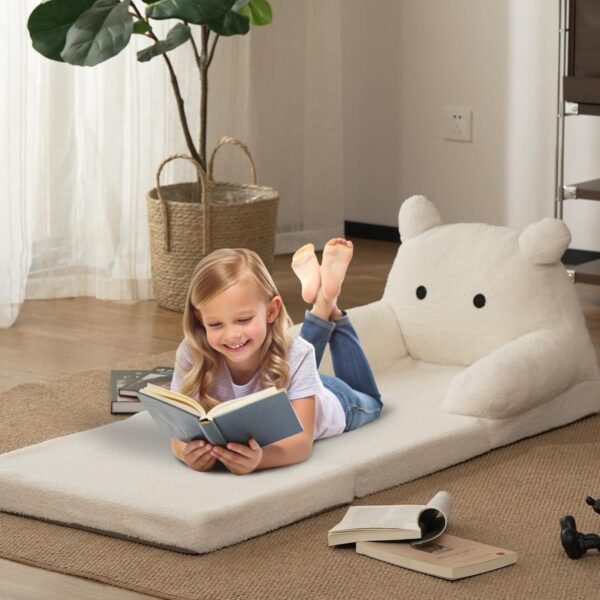 Foldable Kid Couch – 2-in-1 Comfy Toddler Chair & Lounger, Kids Couch Sofa for 1 2 3+ Year Old Girls Boys Birthday Gift, fit for Playroom, Nursery, or Living Room