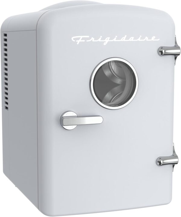 Frigidaire EFMIS129-WHITE, Mini Portable Fridge, 4 Litres Capacity, Chills Six 12oz Cans, 100% Freon-Free & Eco Friendly, Beverage Cooler- White