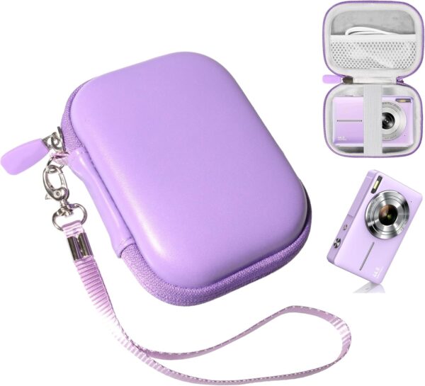GETGEAR Digital Camera Case for CAMKORY, Fulealfly, Lecran, Sony W800/S, DSCW830; Canon PowerShot ELPH360 HS/ 360; PIXPRO Friendly Zoom FZ43, FZ53-BL; Nikon COOLPIX L32 (Light Purple)