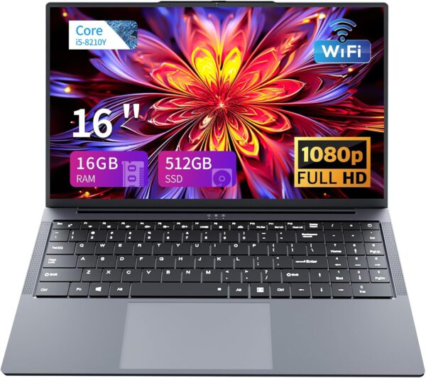 Gaming Laptop, Laptop i5 Up to 3.60GHZ, 16 Inch Laptops Computer 16GB RAM 512GB SSD, Laptops HD 1920X1200 Display, Backlit Keyboard, WiFi 5 Notebook Computer, 180 Angle Opening for Students Business