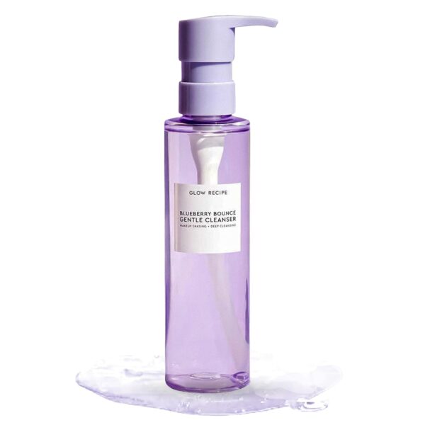 Glow Recipe Blueberry Bounce Exfoliating Face Wash – Foaming Facial Cleanser, Makeup Remover & Clarifying Mask – Hydrating Hyaluronic Acid & Gentle AHA for Sensitive Skin – Korean Skincare, 160ml