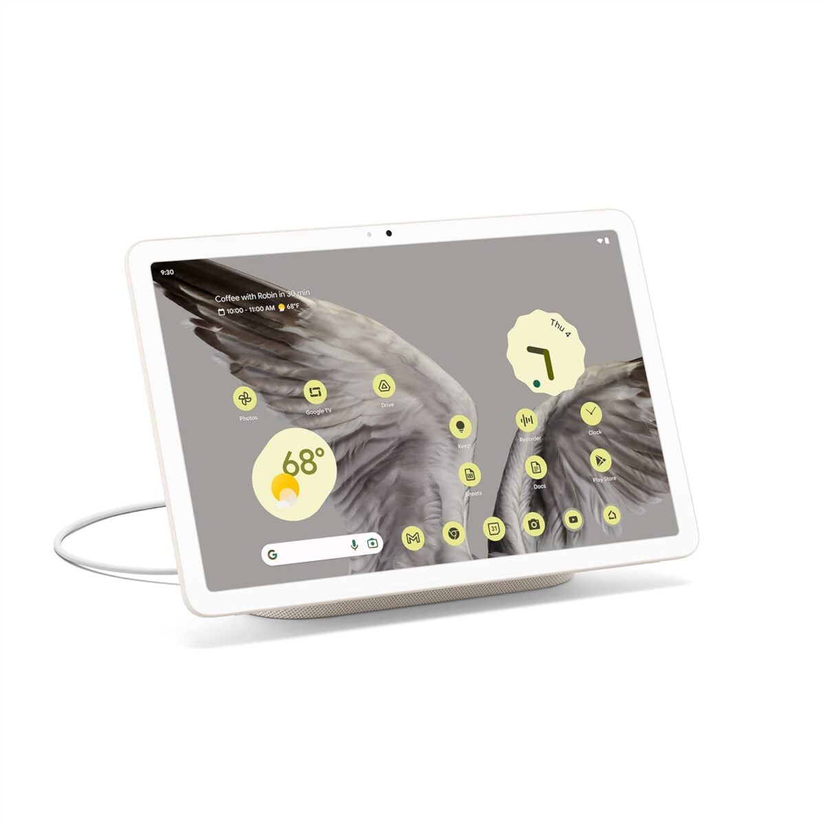 Google Pixel Tablet with Charging Speaker Dock – Android Tablet with 11-Inch Screen, Smart Home Controls, and Long-Lasting Battery – Porcelain/Porcelain – 128 GB