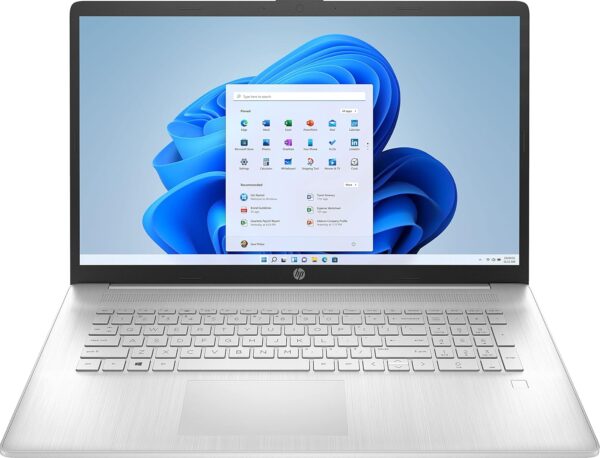 HP 17.3″ FHD Laptop, AMD Ryzen 5 5500U (Beat i5-10500) 6-Core up to 4.0GHz, 8GB RAM, 256GB NVMe SSD, USB-C, Numeric Keypad, Fingerprint, HDMI, Webcam, WiFi, Win 10S, Natural Silver