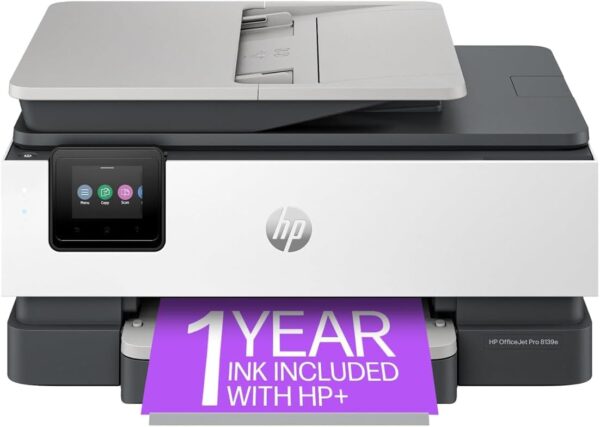 HP OfficeJet Pro 8139e Wireless All-in-One Color Inkjet Printer, Print, scan, Copy, fax, ADF, Duplex Printing Best-for-Home Office, 1 Year of Instant Ink Included (Renewed)