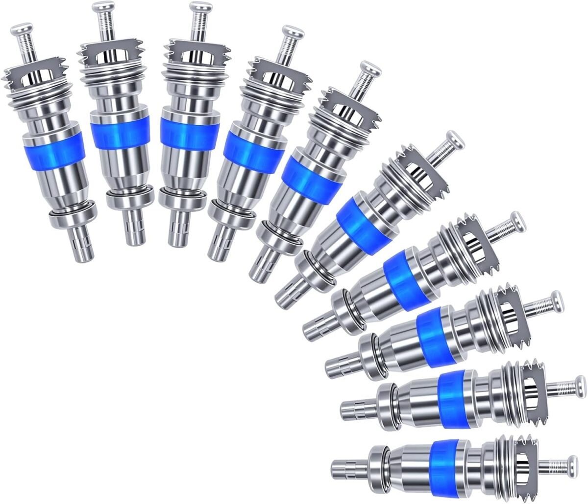 HVAC Schrader Valve Core for R32 R410A R22 Refrigerant, High Pressure AC Valve with Teflon Seal, Replacement Part for Air Conditioning and Refrigeration Systems (Pack of 50)