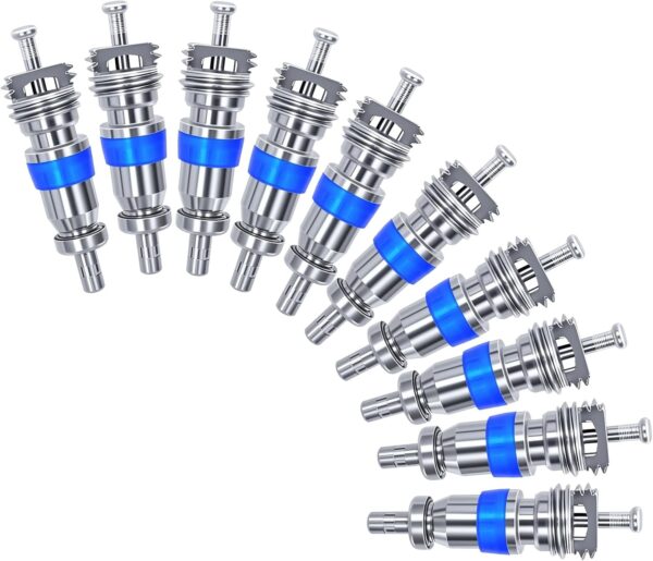 HVAC Schrader Valve Core for R32 R410A R22 Refrigerant, High Pressure AC Valve with Teflon Seal, Replacement Part for Air Conditioning and Refrigeration Systems (Pack of 50)