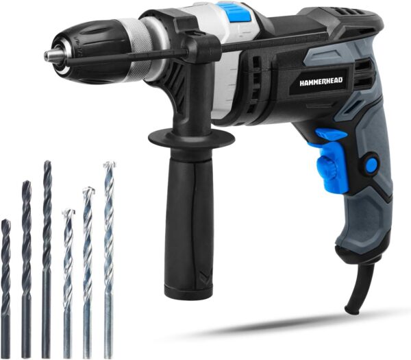 Hammerhead 7.5-Amp 1/2 Inch Variable Speed Hammer Drill with 6pcs Bit – HAHD075