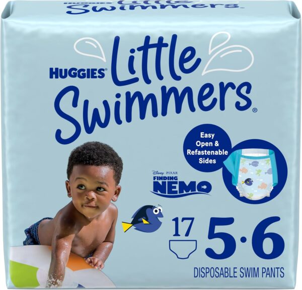 Huggies Little Swimmers Disposable Swim Diapers, Size 5-6 (32+ lbs), 17 Ct Huggies Little Swimmers Disposable Swim Diapers, Size 5-6 (32+ lbs), 17 Ct