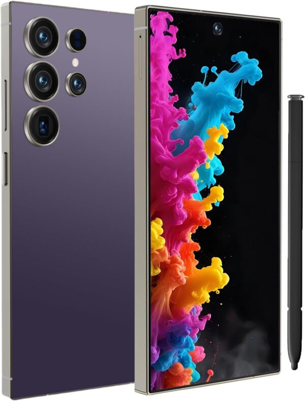 I25 Ultra Unlocked Cell Phone, 8GB+256GB Snapdragon 8 Gen 3 Android Smartphone, 7000mAh Battery Fast Charging Mobile Phone, 6.99″ FHD+ 120Hz Screen, 108MP Camera, Dual SIM Phone/GPS/Face ID – Purple