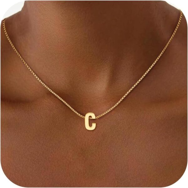 Initial Necklace for Women Girls – Dainty 18K Gold Plated Initial Letter Necklace Teen Girls Gifts Trendy Stuff Tiny A-Z Pendant Necklace Birthday Gifts 5 6 7 8 9 10 Years Old Girl