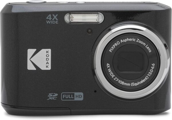 KODAK PIXPRO Friendly Zoom FZ45-BK 16MP Digital Camera with 4X Optical Zoom 27mm Wide Angle and 2.7″ LCD Screen (Black)