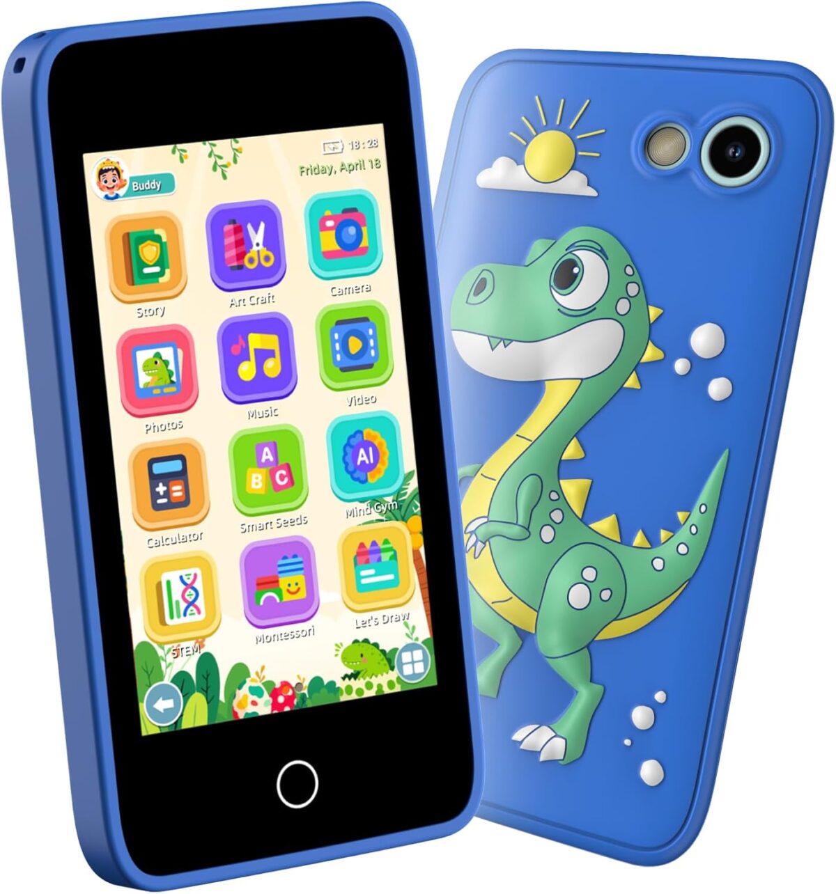 Kids Toys Smart Phone for Boys Girl Age 3 4 5 6 7 8 9, 3.97″ Touchscreen and Dual Camera Kids Play Phone with Game Music Player Birthday Festival Gift