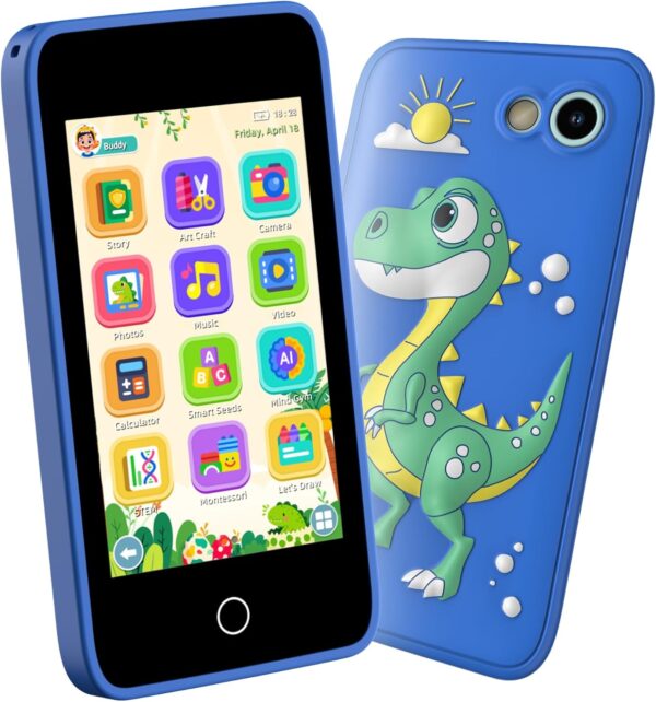 Kids Toys Smart Phone for Boys Girl Age 3 4 5 6 7 8 9, 3.97″ Touchscreen and Dual Camera Kids Play Phone with Game Music Player Birthday Festival Gift