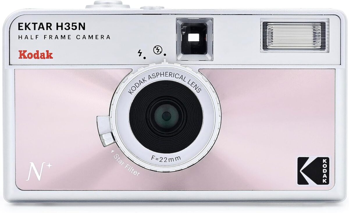 Kodak Ektar H35N Half Frame Film Camera, 35mm, Reusable, Focus-Free, Bulb Function, Star Filter, Coated Lens(Film & Battery not Included)(Glazed Pink)