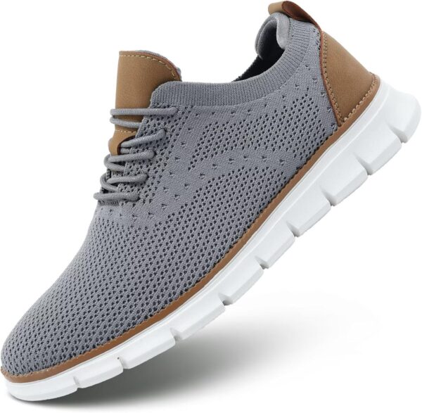 Kundork Men’s Casual Dress Shoes Comfort Walking Shoes Mesh Knit Lightweight Breathable Sneakers