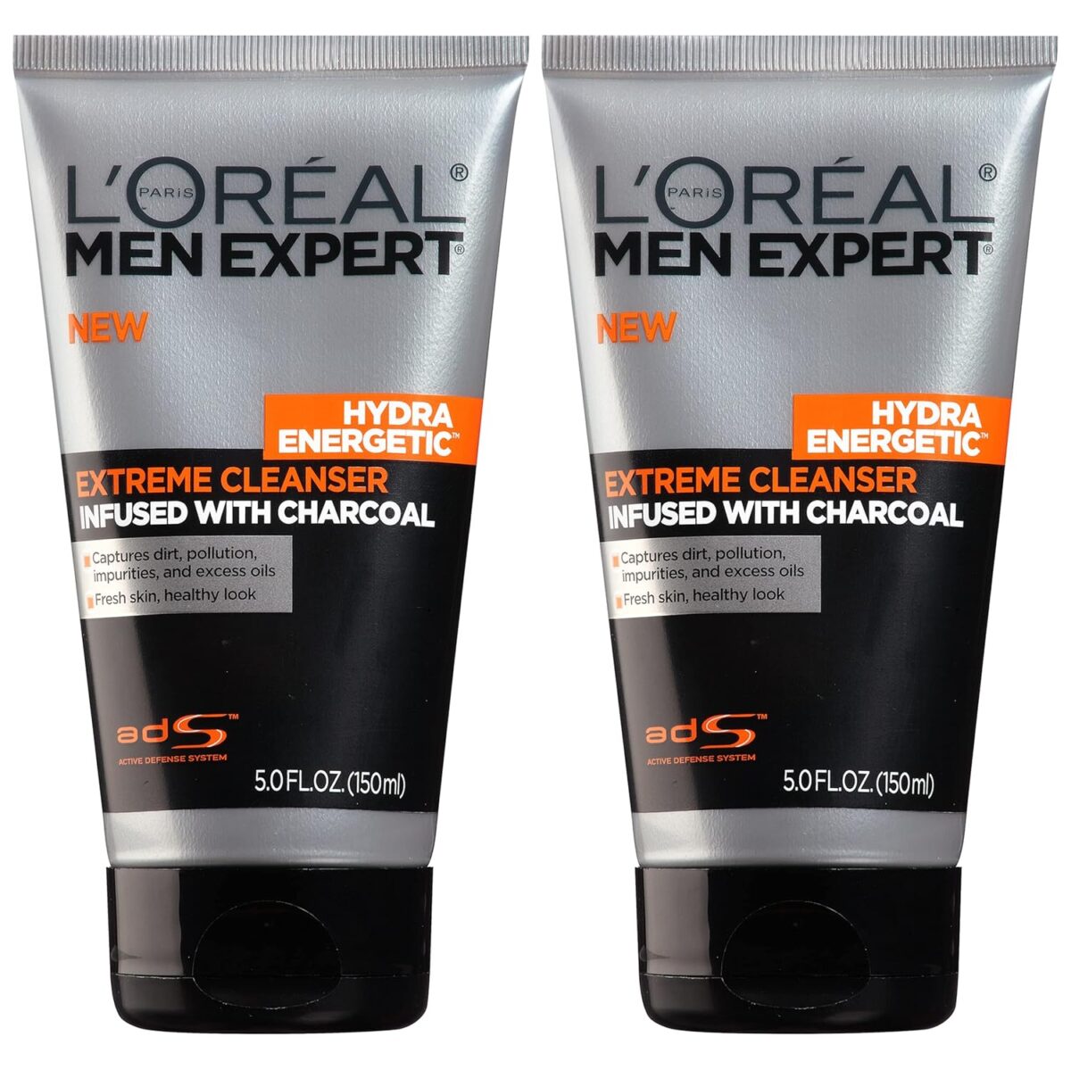 L’Oreal Paris Men Expert Hydra Energetic Daily Facial Cleanser with Charcoal, 2 ct.