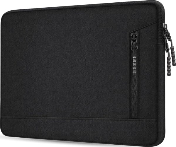 Laptop Case 15.6 inch, Water Resistant Portable Monitor Computer Bag with Pockets Traveling Shockproof Protective Laptop Sleeve Compatible with HP, Dell, Lenovo, Acer, Asus, MacBook Pro, Black