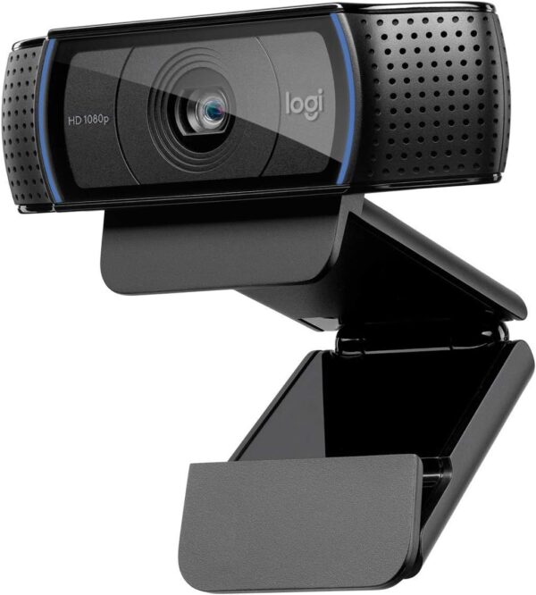 Logitech C920x HD Pro Webcam, Full HD 1080p/30fps Video, Clear Audio, HD Light Correction, PC Camera Webcam, Works with Skype, Zoom, Facetime, PC, Laptop, Mac, Tablet – Black