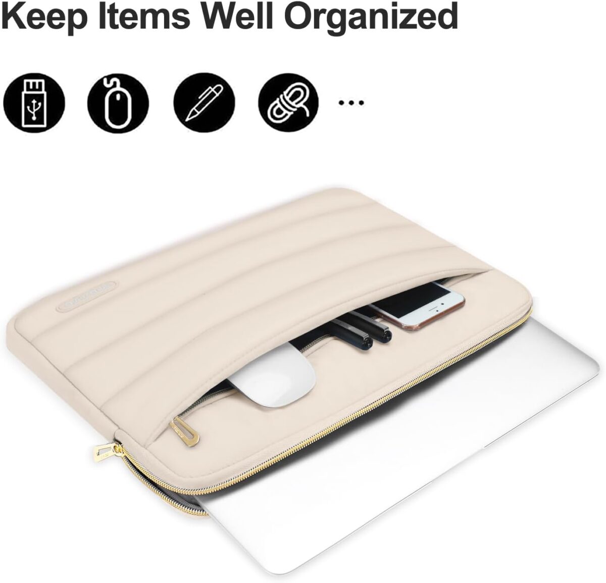 MOSISO 13 14 inch Laptop Case 13.3 inch Puffy Laptop Sleeve Compatible with MacBook Air 13 13.6 M3 M2 M1Pro 13Pro 14 HP Dell ASUS Lenovo Polyester Horizontal Bag with Small Case Sand MOSISO 13-14 inch Laptop Case, 13.3 inch Puffy Laptop Sleeve Compatible with MacBook Air 13 13.6 M3 M2 M1/Pro 13/Pro 14, HP, Dell, ASUS, Lenovo, Polyester Horizontal Bag with Small Case, Sand