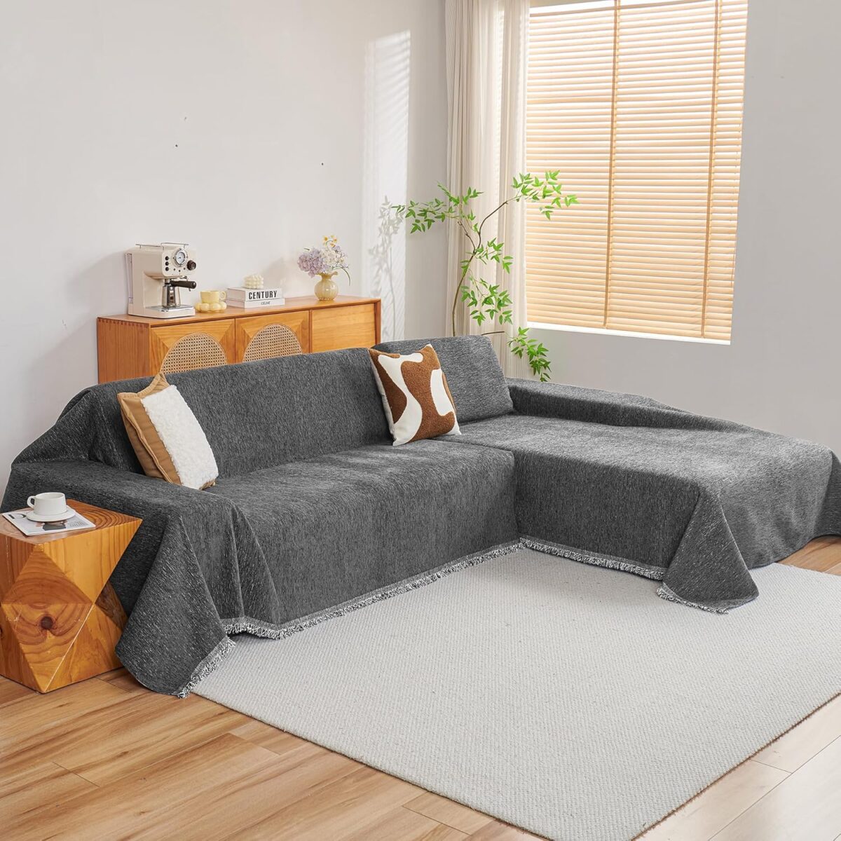 MYSKY HOME Couch Cover for Sectional Sofa 2 Pieces Couch Covers for L Shape Sofa Cover Furniture Protector for Pets Kids Sofa Slipcover for 2 3 Cushion Couch 71x11871x118 Dark Grey MYSKY HOME Couch Cover for Sectional Sofa, 2 Pieces Couch Covers for L Shape Sofa Cover, Furniture Protector for Pets, Kids, Sofa Slipcover for 2-3 Cushion Couch (71"x118"+71"x118", Dark Grey)