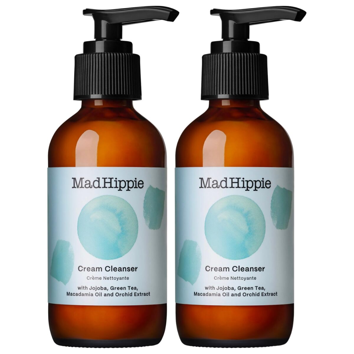 Mad Hippie Cream Cleanser 2-Pack – Gentle Formula with Hyaluronic Acid, Jojoba Oil & Green Tea, Skin Barrier Protection, 4 Oz Ea