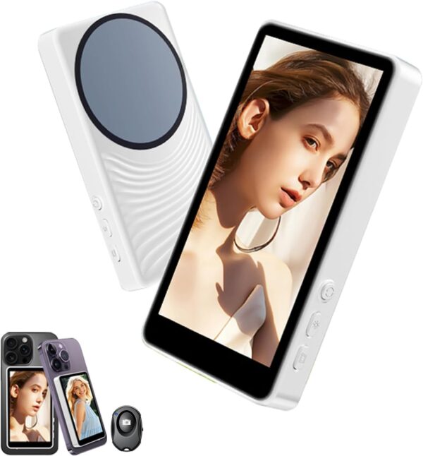 Magnetic Selfie Screen,Selfie Monitor Screen for iPhone,External Selfie Screen,Using Phone Rear Camera for Selfie Vlog Live Stream TikTok, Compatible with iPhone11 12 13 14 15 16