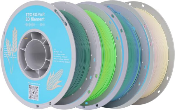 Matte Rainbow PLA 3D Printer Filament, 4Rolls,1KG Spool(2.2lbs) 1.75mm 3D Printing Multicolor PLA,Gradient Filament for Most FDM 3D Printers,4 Different Matte Rainbow Colors
