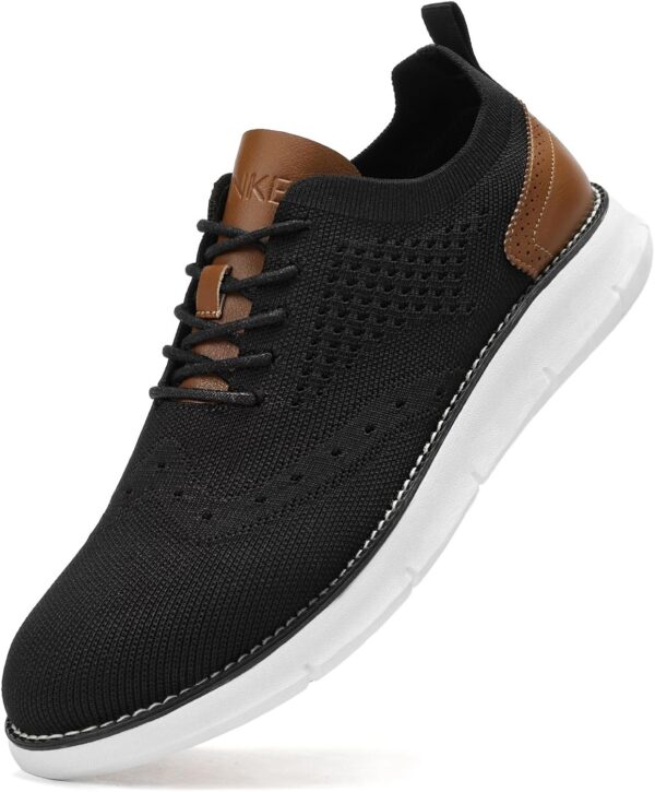 Men’s Casual Dress Oxfords Shoes Breathable Knit Leisure Fashion Sneakers Lightweight Comfortable Walking Shoes