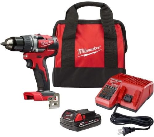 Milwaukee M18 18V Lithium-Ion 1/2 Inch Cordless Drill Driver Compact Kit 2606-21CT