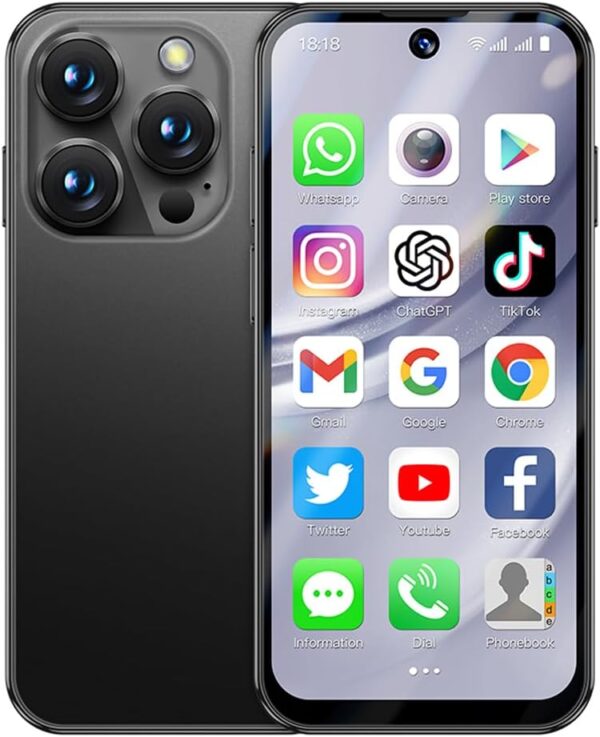 Mini 4G Smartphone Unlocked, 3.88 Inches Dual Sim Quad Core Android Mini Phone Premium Child Phone Small Student Pocket Cellphone (Black, 3+32GB)