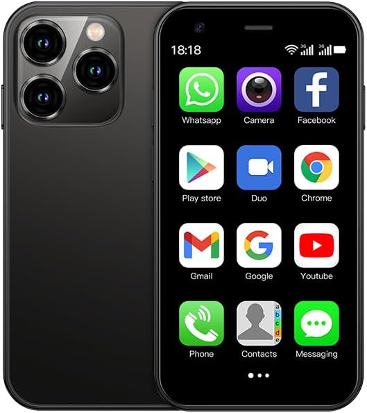 Mini Cell Phone,3GB+64GB Memory Mini Smartphone,Android 8.1 Unlocked Phone,3 Inch HD Screen,Dual SIM, Dual Standby.Best Gift for Children-Black