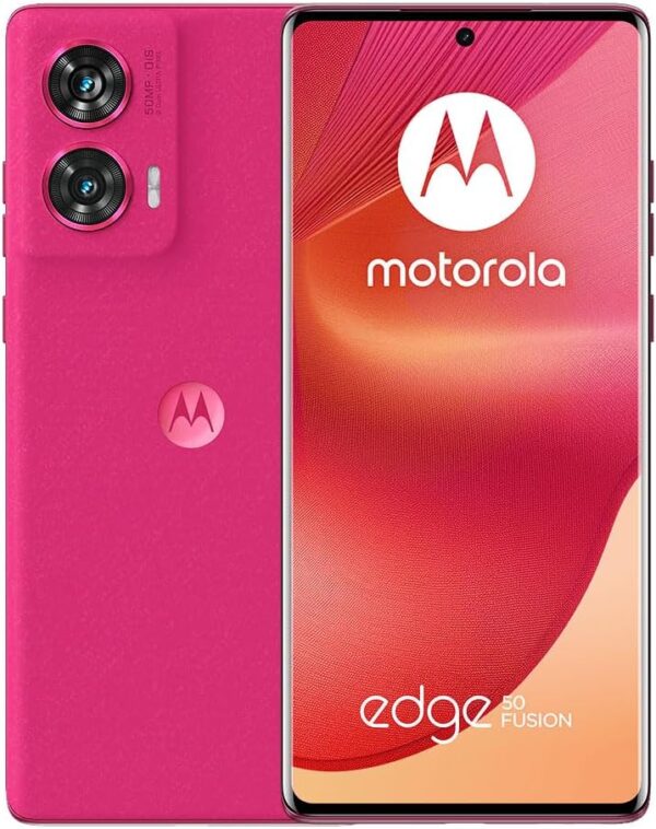 Motorola Moto Edge 50 Fusion 5G (XT2429-1) Dual Sim | GSM Unlocked | 6.7″ P-OLED 120Hz Display | 8GB Ram 256GB Storage – International Version – (Pink)