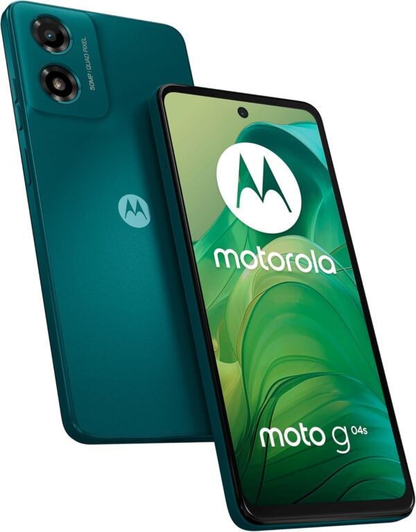 Motorola Moto G04s XT2421-7 4G/LTE Dual SIM, 6.56″ 90Hz Display, 128/4GB, Factory GSM Unlocked | International Model – (Green)