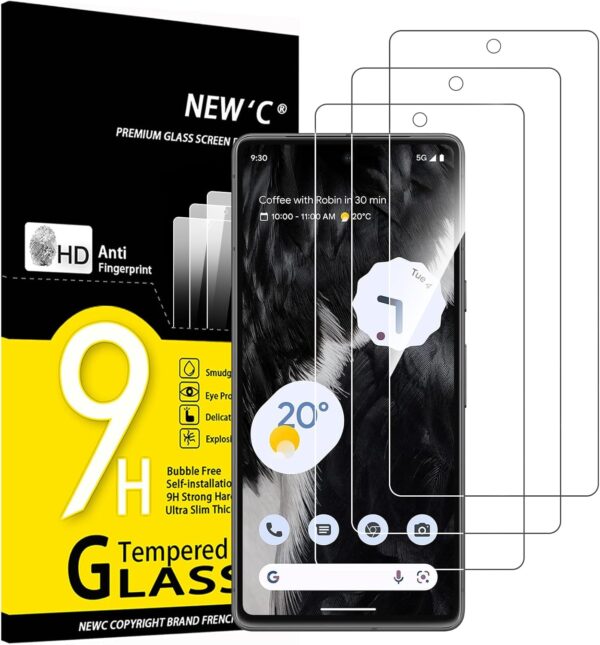 NEW’C 3 Pack Designed for Google Pixel 7 Screen Protector Tempered Glass,Case Friendly Anti Scratch, Bubble Free, Ultra Resistant
