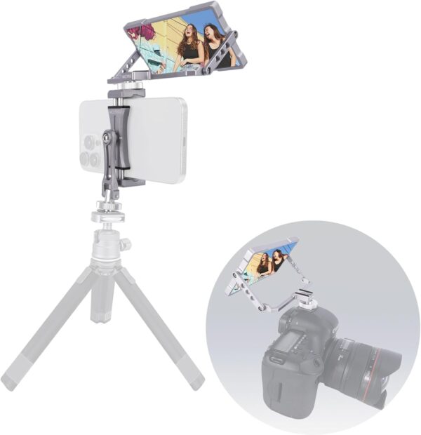 NICEYRIG Smartphone Vlog Selfie Mirror Kit with Tripod Mount Holder for 6.7’’ 6.1’’ iPhone 15 14 13 12 Pro Max, Pro and Android Cellphone Vlog Vlogging Overhead Video Record and Photography – 577